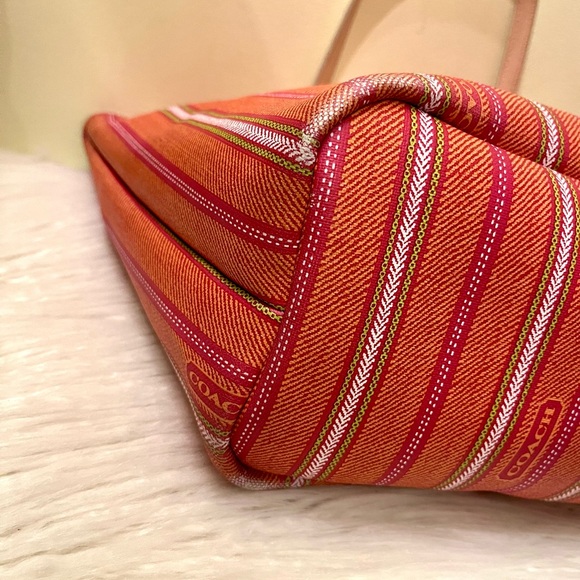 Coach Legacy Striped Canvas Weekender Tote Bag - Picture 4 of 10